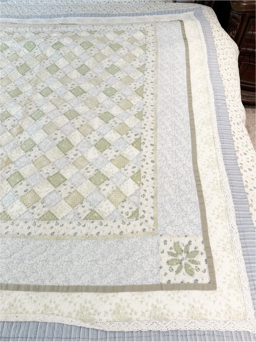 Vintage 90s JCPenney Patchwork Quilt – Queen | Cottage Core Shabby Chic